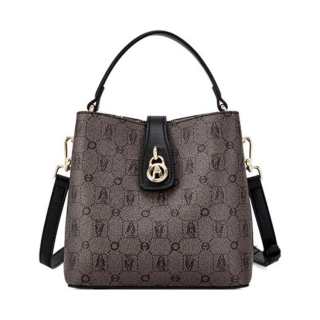 Hush Puppies Synthetic Leather Bucket Bag, Crossbody, One Shoulder Handbag Women's Black/Khaki/Apricot