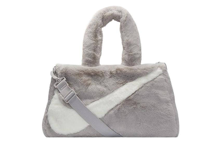 Nike Nike Sportswear Faux Fur Tote Grey White Light Iron Ore