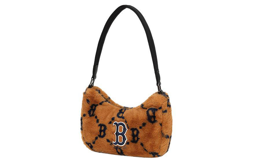 MLB MLB Monogram Polyester, Artificial Leather Shoulder Bag, Handbag, Shoulder Bag Women's Mocha Brown