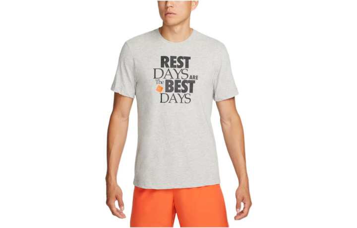 Nike Nike T Shirts Men's Gray Crew Neck Moderate Straight Fit