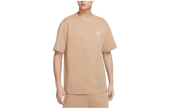 Nike Nike T Shirts Men's Nude Pink Crew Neck Moderate Straight Fit