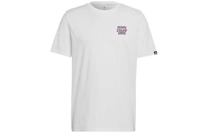 Adidas Adidas T Shirts Men's White Crew Neck Moderate Straight Fit