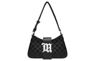 Misbhv Jacquard With Leather Trim Shoulder Bag, Handbag, Shoulder Bag Women's Black