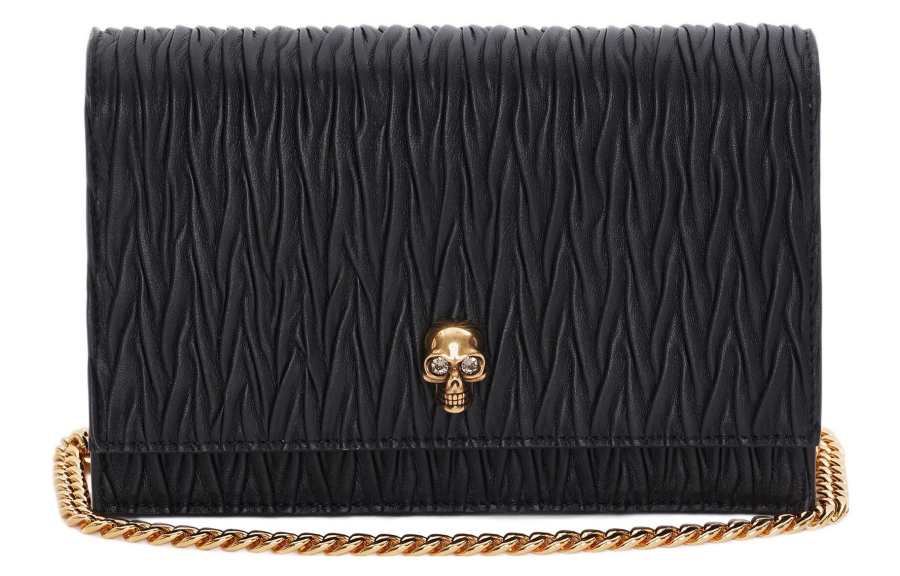 Alexander McQueen Lambskin Shoulder Bag, Crossbody Bag Small Women's Black