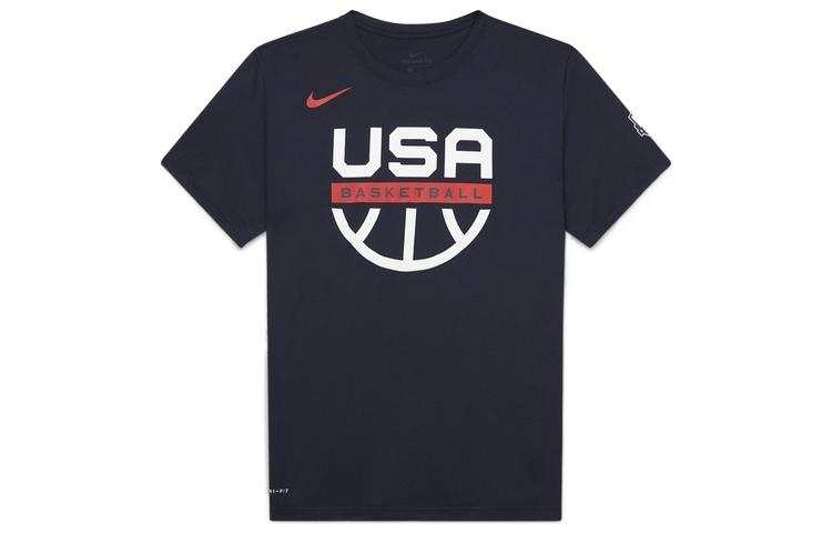 Nike Nike T Shirts Men's Marine Blue Crew Neck Moderate Straight Fit