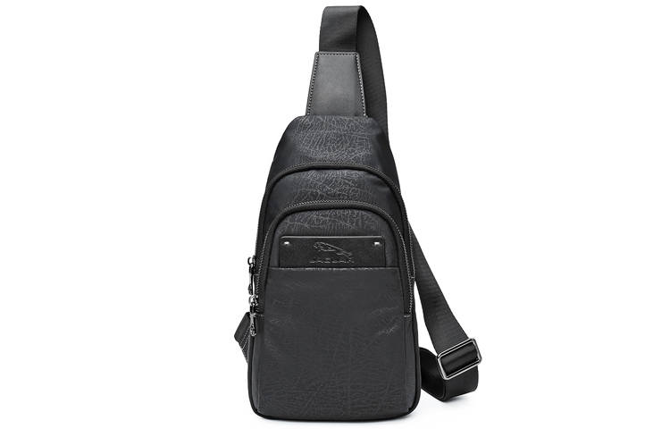 JAGUAR Fabric Shoulder Bag, Crossbody Bag, Sling Bag Regular Men's Black