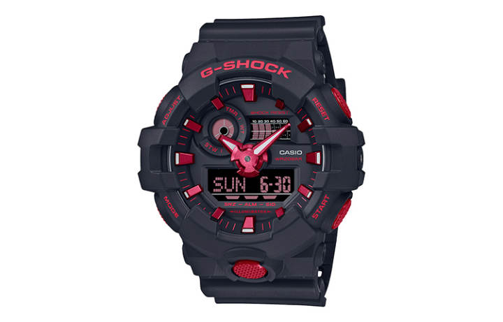 CASIO CASIO Men Liquid Crystal/Analog Dual Display Series 57.5mm Black Watch GA-700BNR-1APR