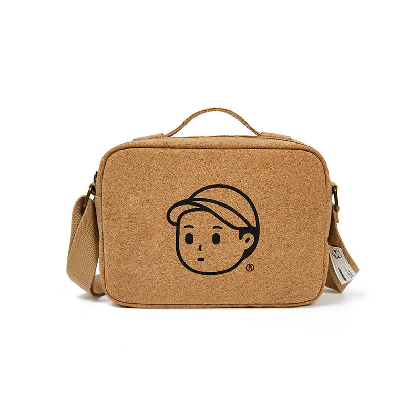 Finerworld Cork With Canvas Messenger Bag, Shoulder Bag, Crossbody Bag, Handbag Unisex Brown