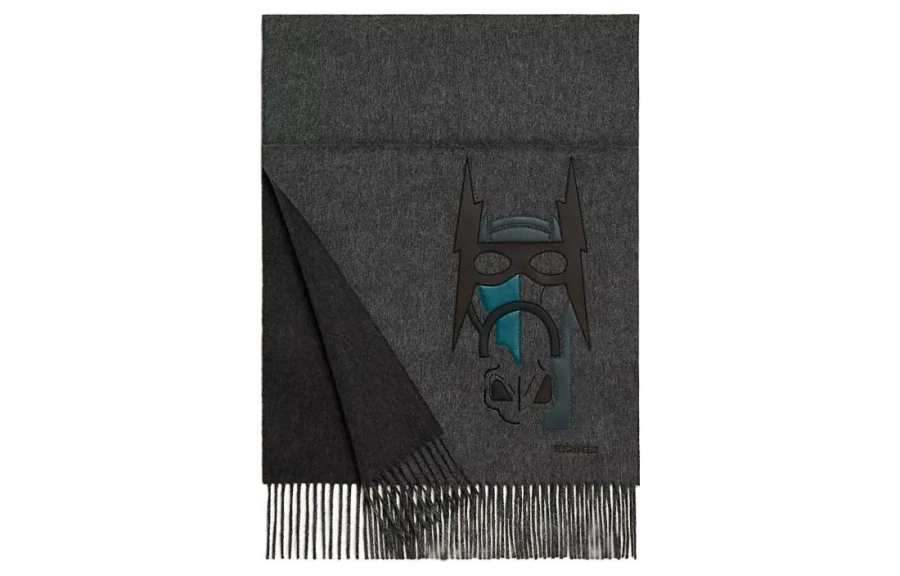 HERMES HERMES Knit Scarves Men's Gray