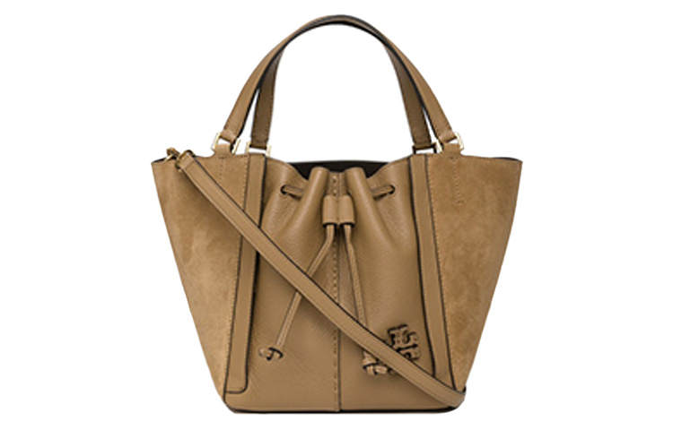 TORY BURCH McGraw Drawstring Suede Bucket Bag, Tote Bag, Shopping Bag, Crossbody Handbag Medium Women's