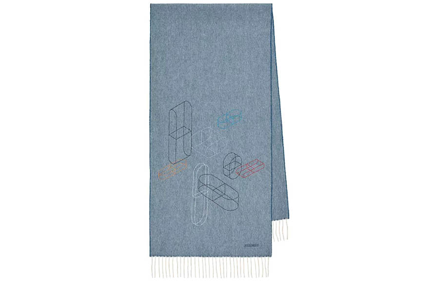 HERMES HERMES Knit Scarves Men's Blue
