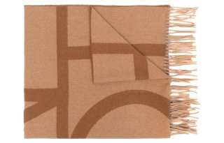 TOTEME Totême Monogram Printed Fringed Edge Scarf