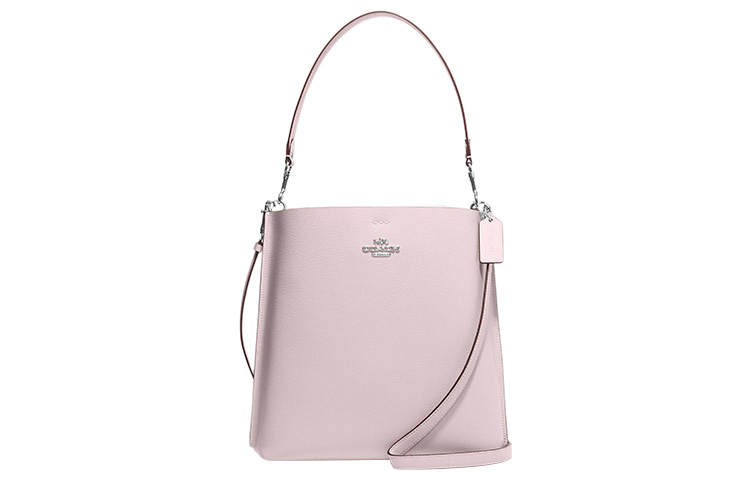 COACH Mollie Leather Bucket Bag, Handbag, Shoulder Bag, Crossbody Bag 28 Women's Ice Pink