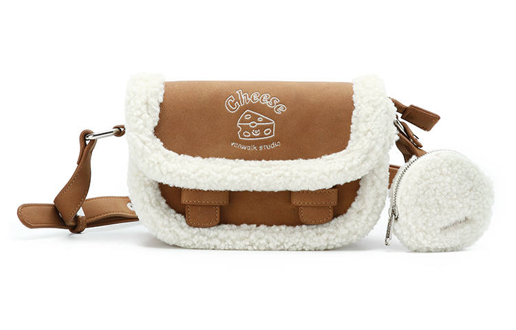 VANWALK Pu Satchel Bag Crossbody Bag Women's Almond White/Vintage Black/Gingerbread Yellow