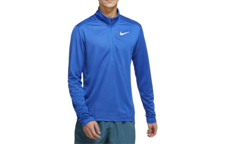 Nike Nike T Shirts Men's Blue Stand Collar Moderate Straight Fit