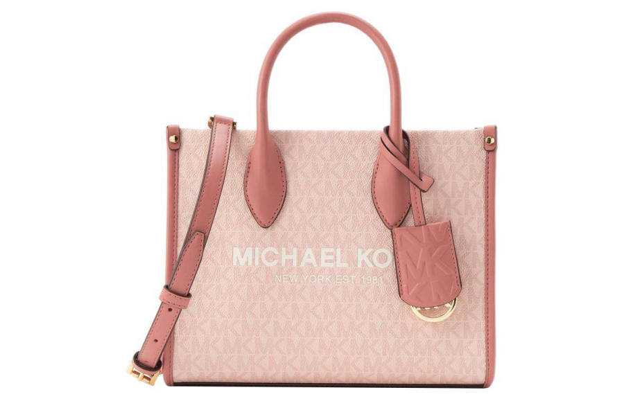 MICHAEL KORS Mirella Coated Canvas Handbag, Shoulder Bag, Crossbody Bag Small Women's Dark Blush Pink