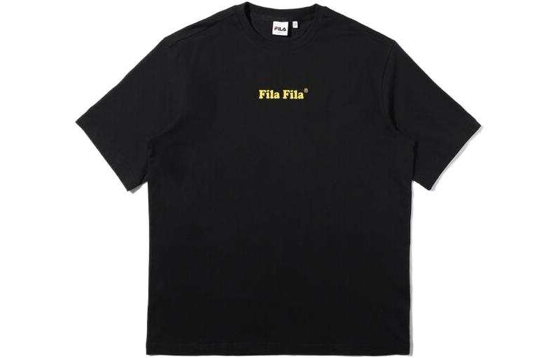 FILA T Shirts Unisex Yellow Crew Neck Moderate Straight Fit