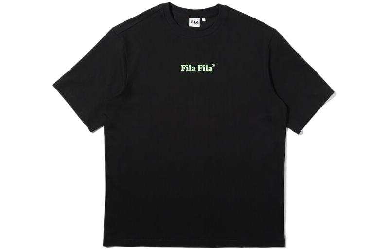 FILA T Shirts Unisex Green Crew Neck Moderate Straight Fit