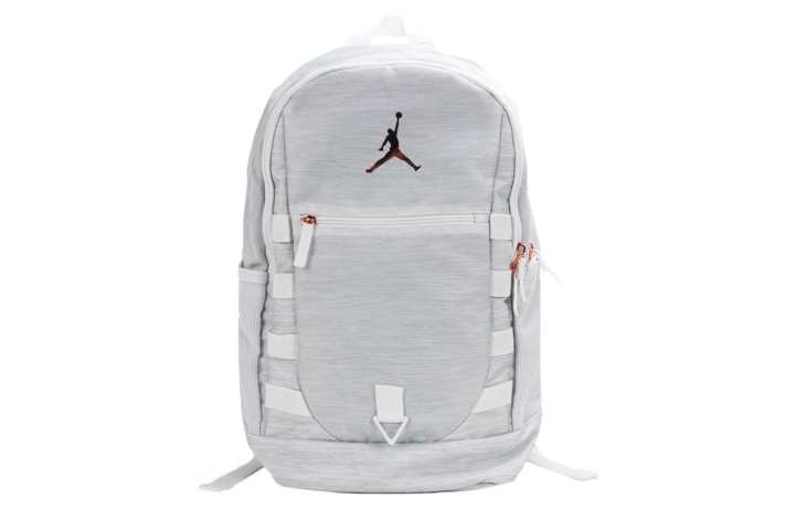 Jordan Jordan Polyester Laptop Bag Backpack Large Unisex White Heather Gray