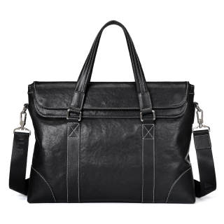 GOLF Top Grain Cow Leather Genuine Leather Briefcase Large Men's Black