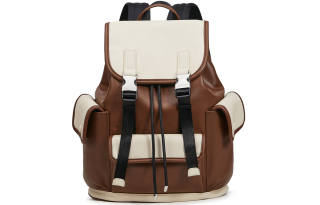 Slazenger PU Soft Leather Backpack Medium Unisex Black/Brown