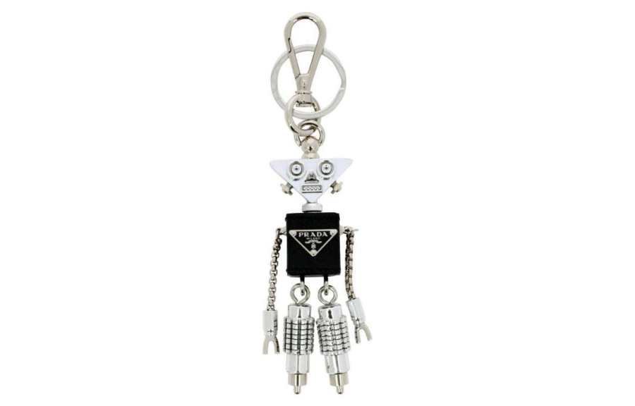 PRADA PRADA Keychain Unisex Silver/Black