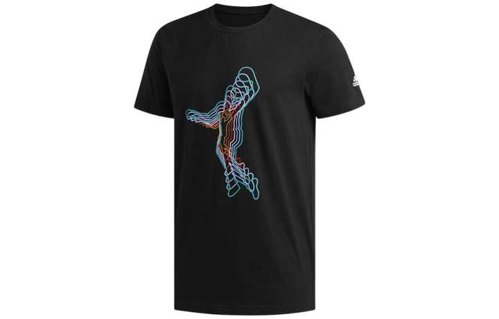 Adidas Adidas T Shirts Men's Black Crew Neck Moderate Straight Fit