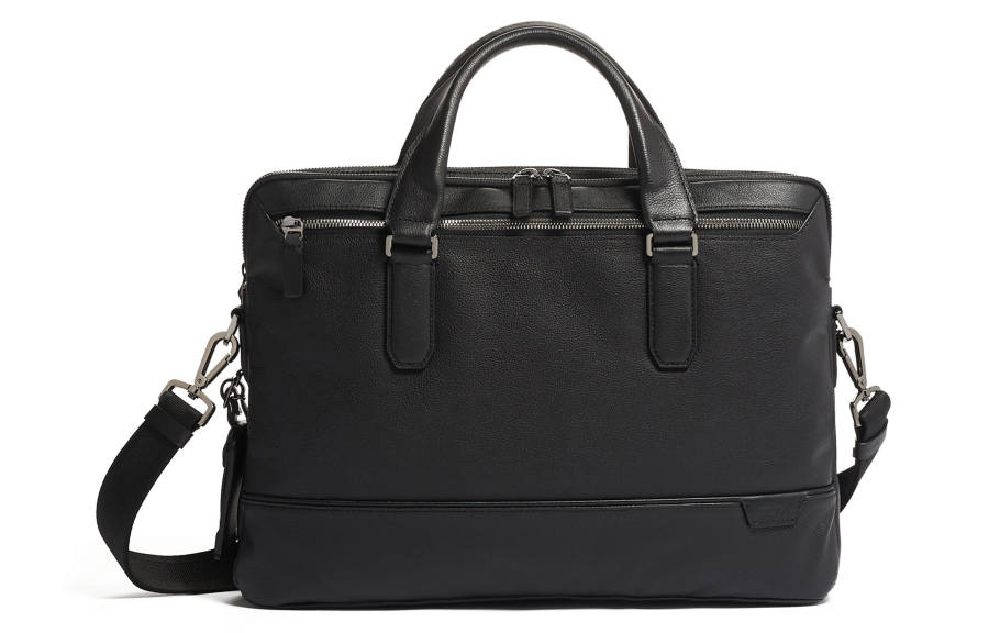 TUMI Harrison Leather Handbag, Shoulder Bag, Crossbody Bag, Briefcase Men's Black