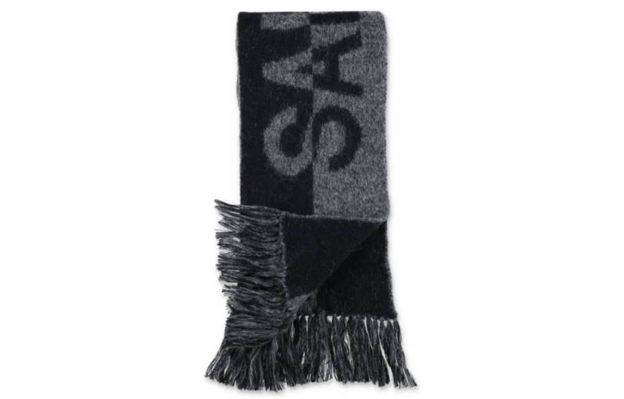 SAINT LAURENT Logo Detailed Fringed Edge Scarf