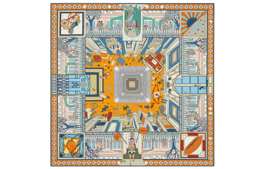 HERMES Mulberry Silk Scarves Women's