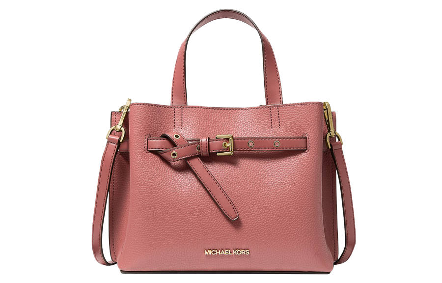 MICHAEL KORS Emilia Cow Leather Handbag, Shoulder Bag, Crossbody Bag Small Women's Rose Red