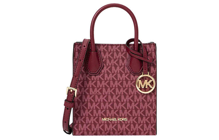 MICHAEL KORS Mercer Coated Canvas Handbag Small Women's Mulberry Red