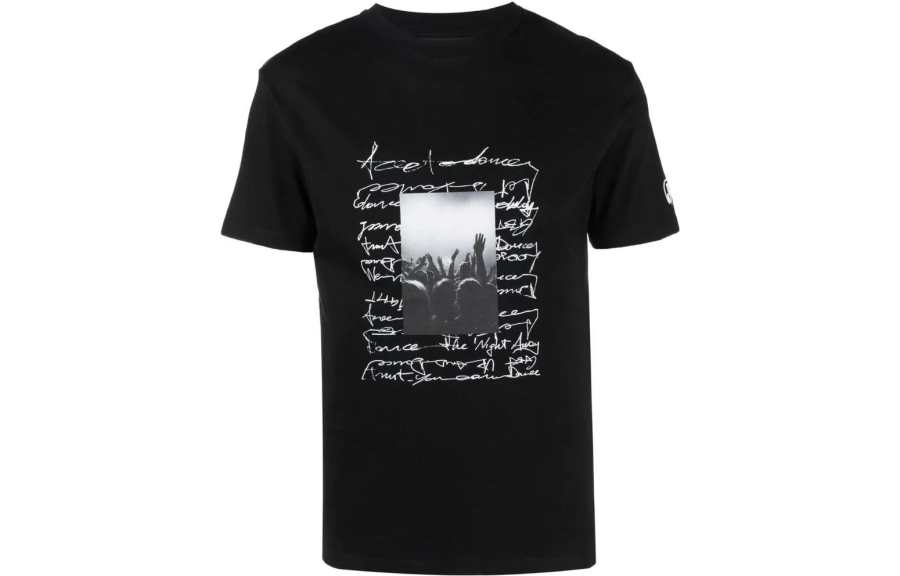 Neil Barrett T Shirts Men's Black Crew Neck Moderate Straight Fit