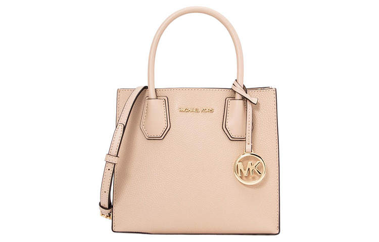 MICHAEL KORS Mercer Cow Leather Handbag, Shoulder Bag, Crossbody Bag Medium Women's Light Yellow
