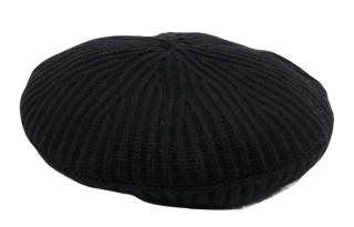 GANNI Logo Patch Ribbed Knit Hat
