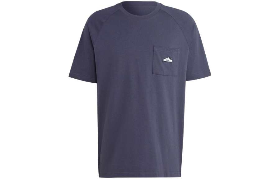 Adidas Adidas T Shirts Men's Contour Marine Blue Crew Neck Moderate Straight Fit