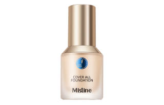 Mistine Blue Shield Liquid Foundation Oil Control Natural Long Lasting Matte Finish Concealing Fine And Smooth