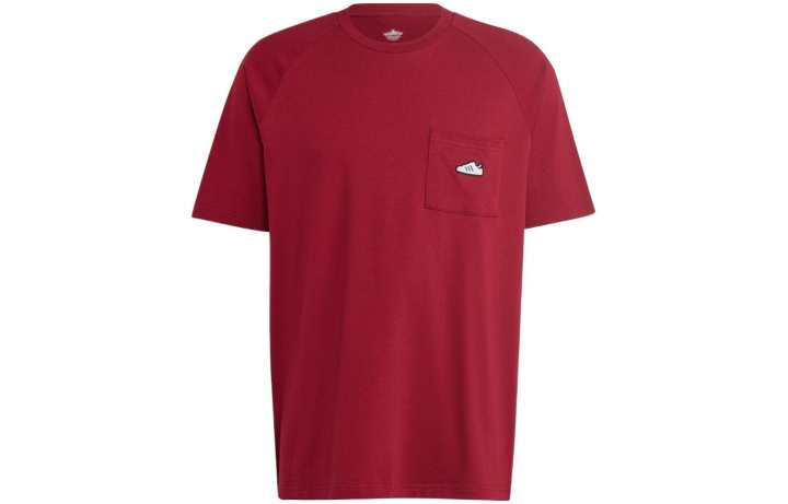 Adidas Adidas T Shirts Men's Red Crew Neck Moderate Straight Fit