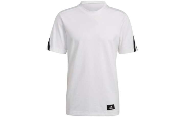 Adidas Adidas T Shirts Men's White Crew Neck Moderate Straight Fit