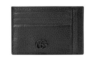 GUCCI Marmont Leather Card Holder Men's Black