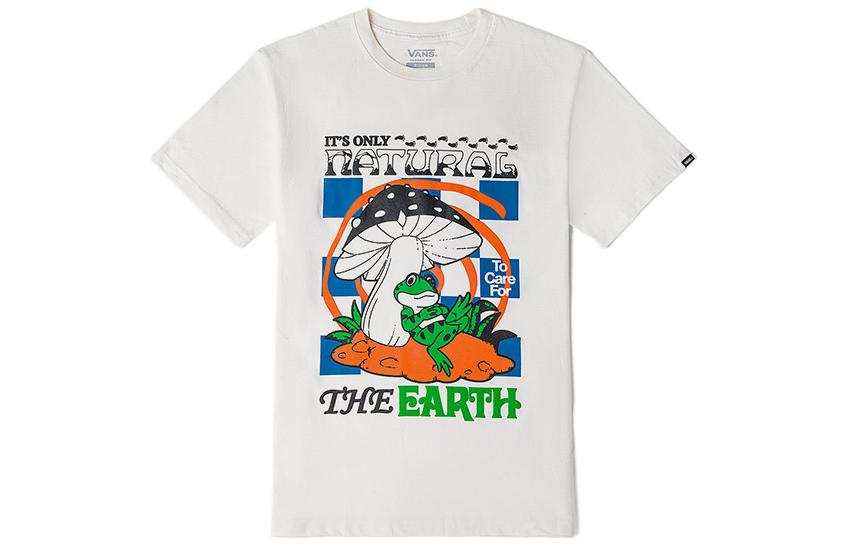 Vans T Shirts Unisex White Crew Neck Moderate Straight Fit