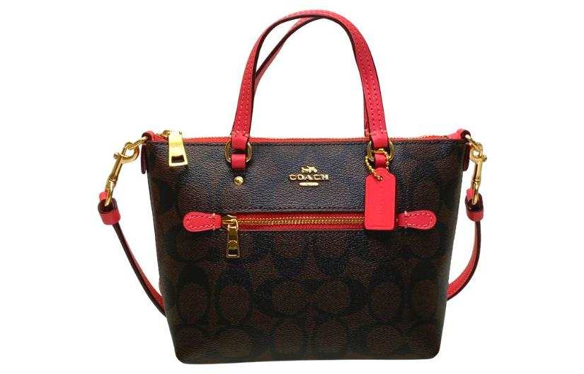 COACH Gallery Canvas Handbag, Shoulder Bag, Crossbody Bag Small Women's Watermelon Red