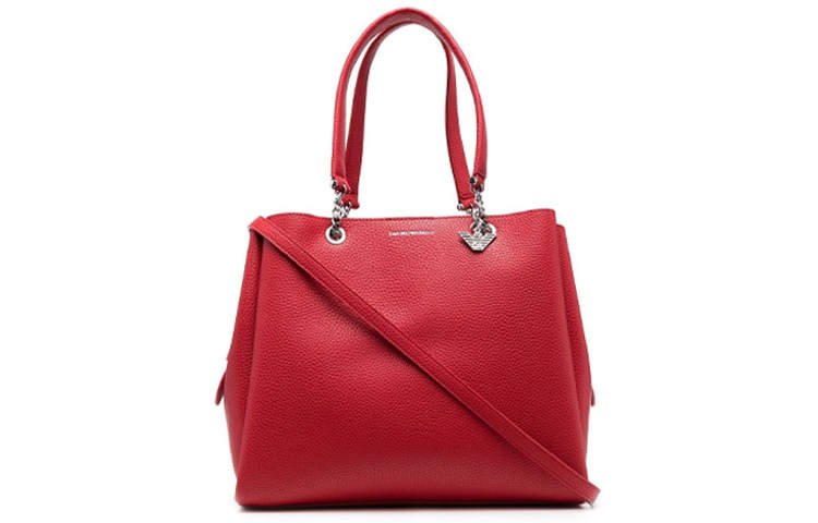 EMPORIO ARMANI Polyurethane Tote Bag, Shopping Bag, Shoulder Bag, Crossbody Bag, Handbag Women's Red