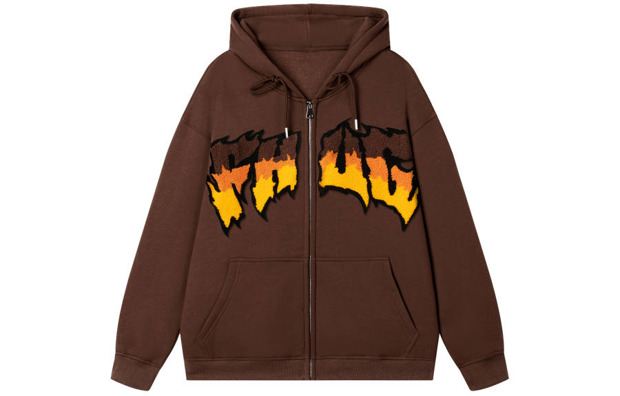FORHUG Sweatshirts Unisex Hooded Thickened Cardigan