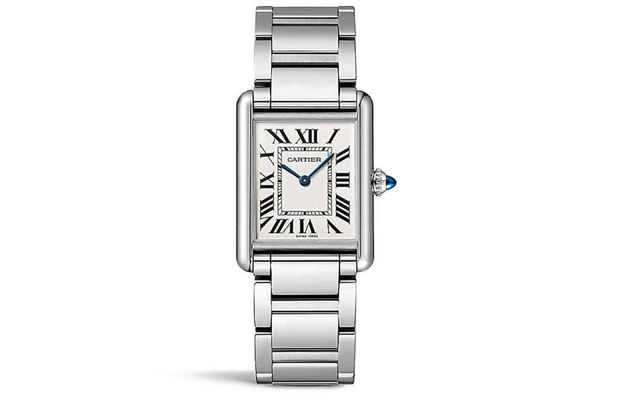 CARTIER TANK DE Quartz Movement Unisex Watch 25.5mm*33.7mm White Dial Stainless Steel Watchband