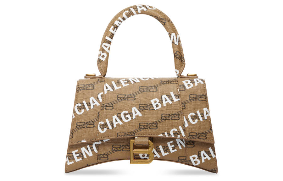 Balenciaga Hourglass Top Handle Bb Monogram Beige
