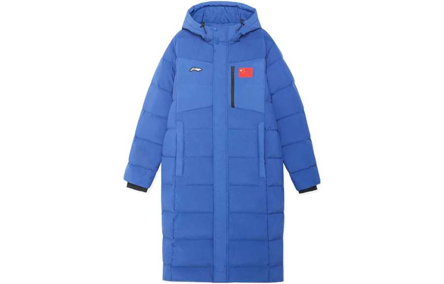 Li-Ning Li Ning Down Jackets Unisex Blue Hooded Thickened Other