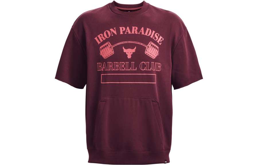 Under Armour T Shirts Men's Red Crew Neck Moderate Straight Fit