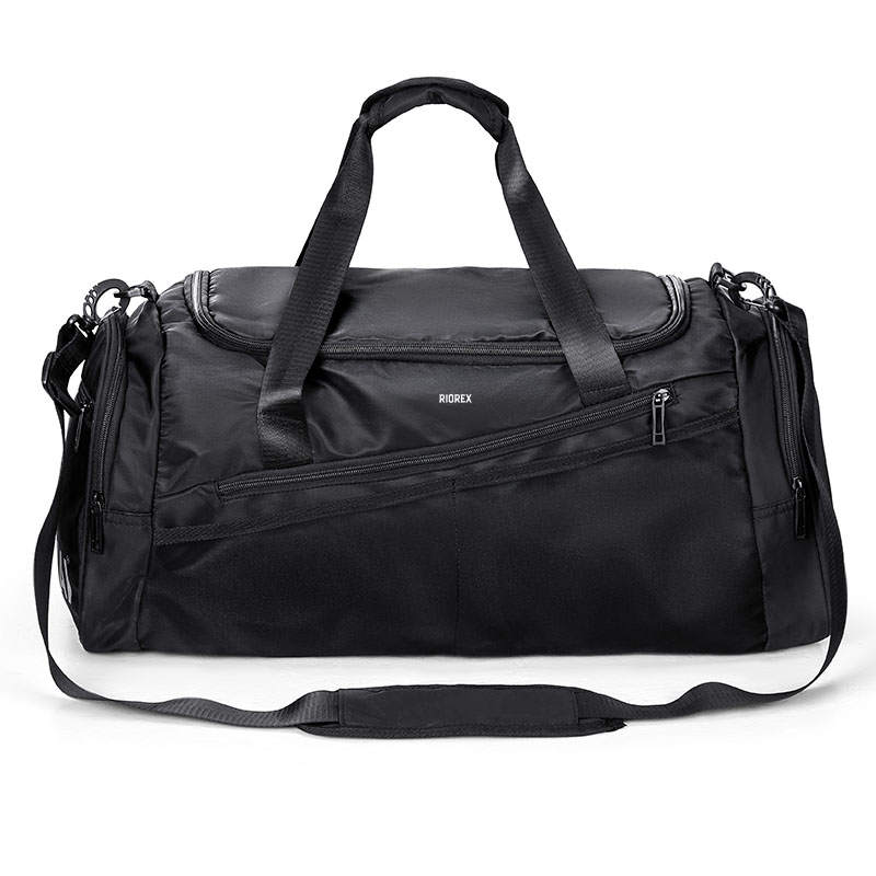 RIOREX Fabric Portable Luggage Bag, Gym Bag, Shoulder Bag, Crossbody Bag, Backpack, Travel Bag Regular Unisex Black