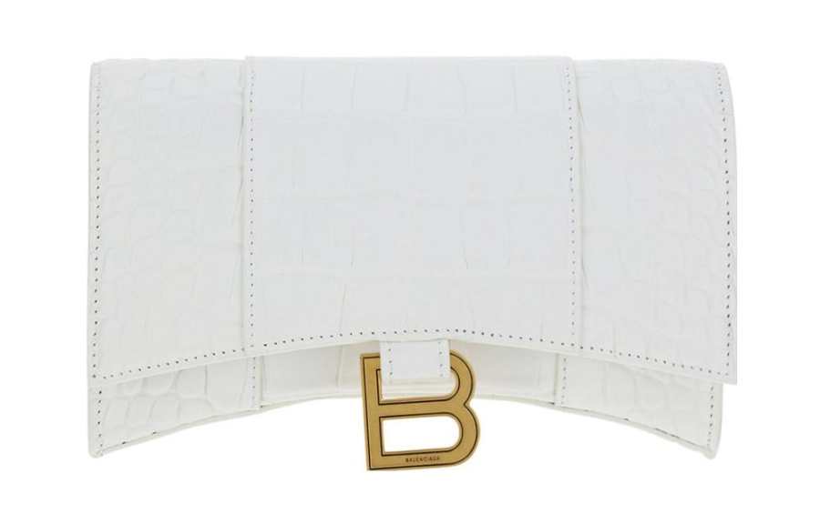 Balenciaga Embossed Logo Plaque Chain Wallet